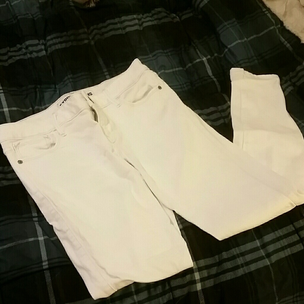 White Express Zipper Ankle Legging Jeans